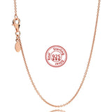925 Sterling Silver Necklace Rose & Silver Shine Anchor Basic Necklace Women Par