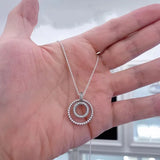 925 Sterling Silver Two-tone Circles Pan Necklace