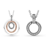 Two-tone Circles Pendant Necklace for Women