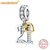 925 Silver Digital 70 13 30 Pendant Charms Beads for Bracelet Jewelry