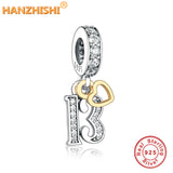 925 Silver Digital 70 13 30 Pendant Charms Beads for Bracelet Jewelry