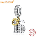 925 Silver Digital 70 13 30 Pendant Charms Beads for Bracelet Jewelry
