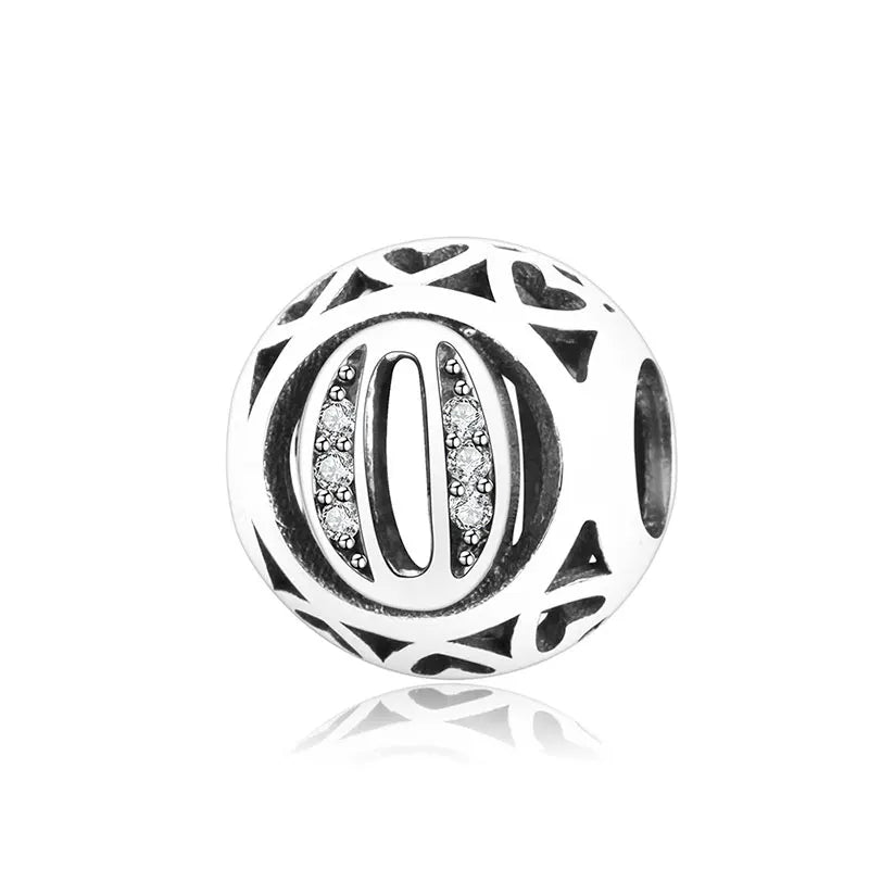925 Sterling Silver Number Beads for Charm Bracelets DIY