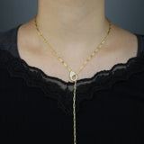 925 Silver Lariat Y Necklace Lobster Charm Chain