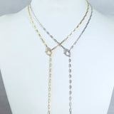 925 Silver Lariat Y Necklace Lobster Charm Chain