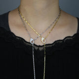 925 Silver Lariat Y Necklace Lobster Charm Chain