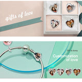 925 Silver Heart Charm Beads Engrave Name Jewelry