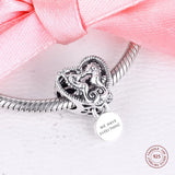 925 Silver Seahorse Heart Charm Beads for Bracelet DIY