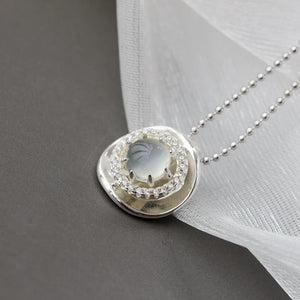 925 Silver Moonstone Pendant Lady Wedding Party Fine Jewelry