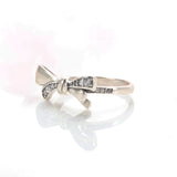 925 Silver Pan Ring Brilliant Bow Crystal Women's Wedding Party Gift