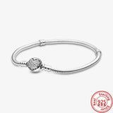 925 Silver Pav? Snake Chain Charm Bracelet for European Charms DIY