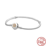 925 Silver Pav? Snake Chain Charm Bracelet for European Charms DIY
