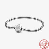 925 Silver Pav? Snake Chain Charm Bracelet for European Charms DIY