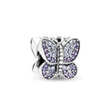 925 Silver Butterfly Flower Charms for Bracelets Necklaces