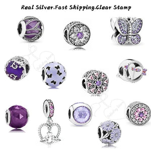 925 Silver Butterfly Flower Charms for Bracelets Necklaces