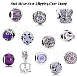 925 Silver Butterfly Flower Charms for Bracelets Necklaces
