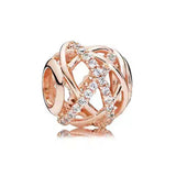 925 Silver Rose Christmas Tree Sparkling Beads