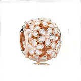 925 Silver Rose Christmas Tree Sparkling Beads