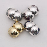 925 Silver Pave Clip Charm Beads Fit Bracelet Pendant