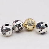 925 Silver Pave Clip Charm Beads Fit Bracelet Pendant