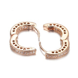925 Silver Pave Hearts Hoop Earrings Women Gift DIY Jewelry