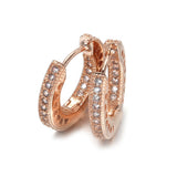 925 Silver Pave Hearts Hoop Earrings Women Gift DIY Jewelry
