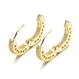 925 Silver Pave Hearts Hoop Earrings Women Gift DIY Jewelry