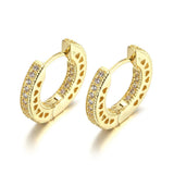 925 Silver Pave Hearts Hoop Earrings Women Gift DIY Jewelry