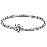 925 Silver Peace Knot T-bar Bracelet Firecracker Pave Bars