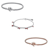 925 Silver Peace Knot T-bar Snake Chain Bracelet