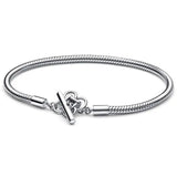 925 Silver Peace Knot T-Bar Bracelet with Pave Bars
