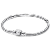 925 Silver Peace Knot T-bar Snake Chain Bracelet for Bead Charm DIY Jewelry