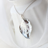 925 Silver Leaf Pendant with Freshwater Pearl, Women's Jewelry Gift
