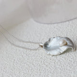 925 Silver Leaf Pendant with Freshwater Pearl, Women's Jewelry Gift