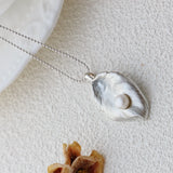 925 Silver Leaf Pendant with Freshwater Pearl, Women's Jewelry Gift
