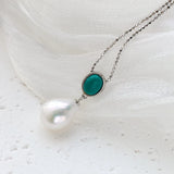 925 Silver Pendant Natural Baroque Pearl Inlaid Women's Jewelry Gift