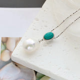 925 Silver Pendant Natural Baroque Pearl Inlaid Women's Jewelry Gift