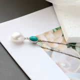 925 Silver Pendant Natural Baroque Pearl Inlaid Women's Jewelry Gift