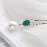 925 Silver Pendant Natural Baroque Pearl Inlaid Women's Jewelry Gift