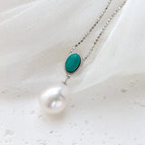 925 Silver Pendant Natural Baroque Pearl Inlaid Women's Jewelry Gift