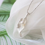 925 Silver Pendant Freshwater Pearl Feather Women Pendant