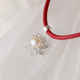 925 Silver Pendant Natural Freshwater Pearl Petal Pendant Lady Jewelry Gift