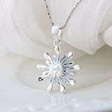 925 Silver Pendant Natural Freshwater Pearl Petal Pendant