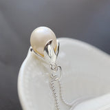 925 Silver Pendant with Natural Freshwater Pearl Inlay