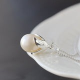 925 Silver Pendant with Natural Freshwater Pearl Inlay