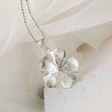 925 Silver Pendant Natural Freshwater Pearl Petal Pendant Jewelry Gift