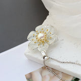925 Silver Pendant Freshwater Pearl Petal Pendant Lady Fine Jewelry Gift