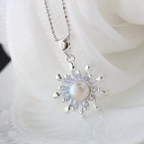925 Silver Pendant Natural Freshwater Pearl Petal Pendant