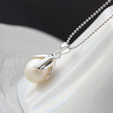 925 Silver Pendant with Natural Freshwater Pearl Inlay