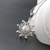 925 Silver Pendant Natural Freshwater Pearl Petal Pendant